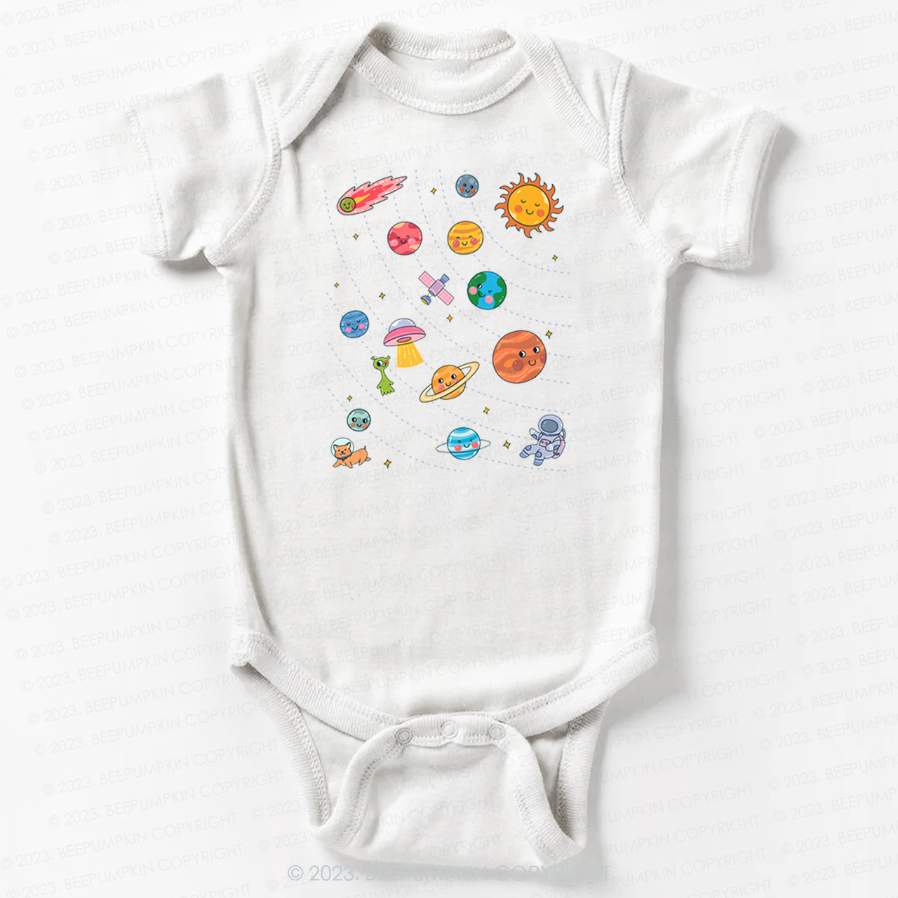 Planets Outerspace Space Theme Bodysuit For Baby
