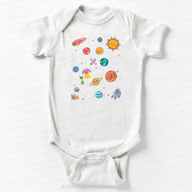 Planets Outerspace Space Theme Bodysuit For Baby