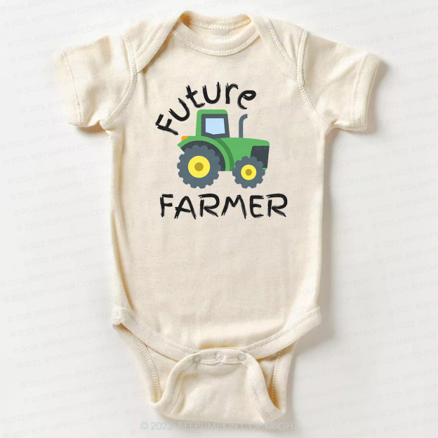 Future Farmer Cute Tractor Bodysuit For Baby