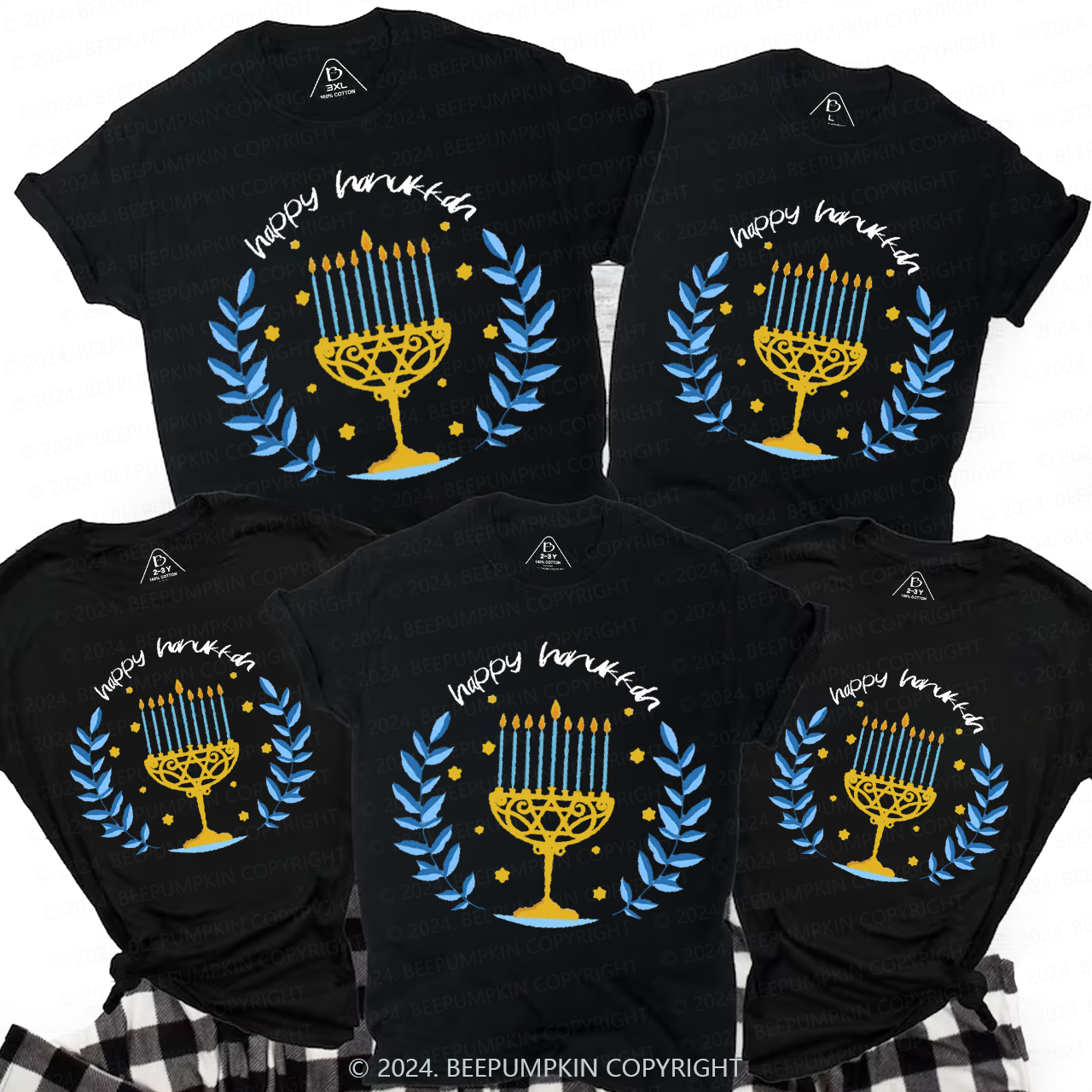 Olive Branch Symbolizes Peace For Hanukkah Family T-Shirts Beepumpkin