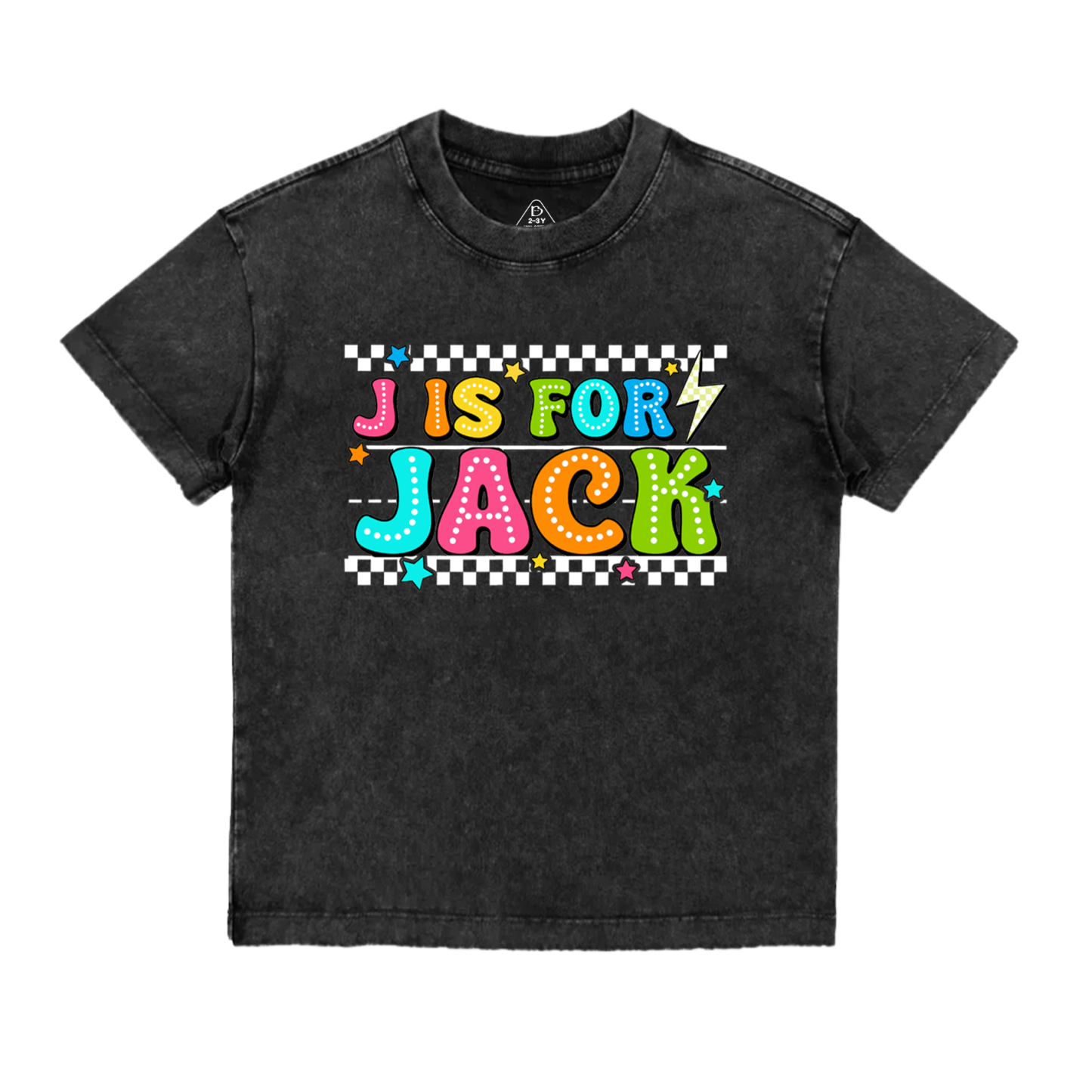 Personalized Alphabet Toddler&Kids Washed Tees