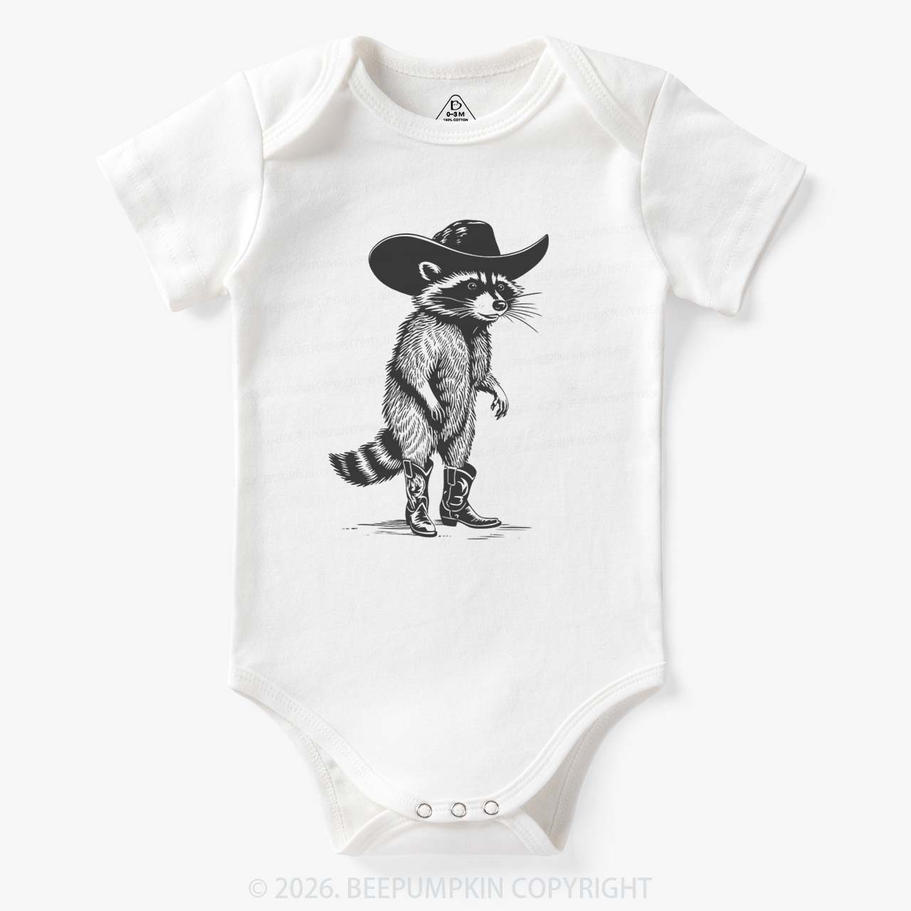 Funny Western Raccoon Cowboy Bodysuit