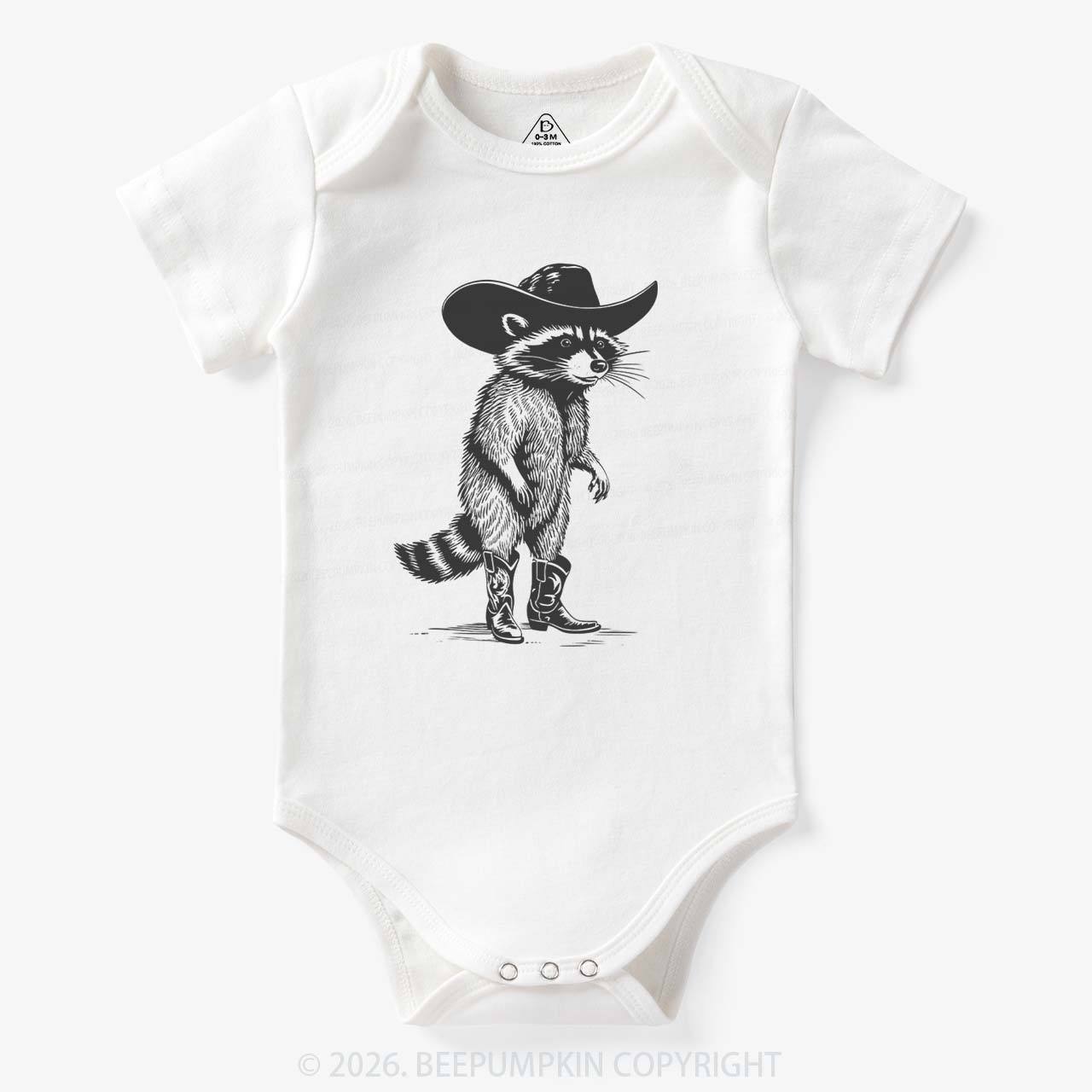 Funny Western Raccoon Cowboy Bodysuit