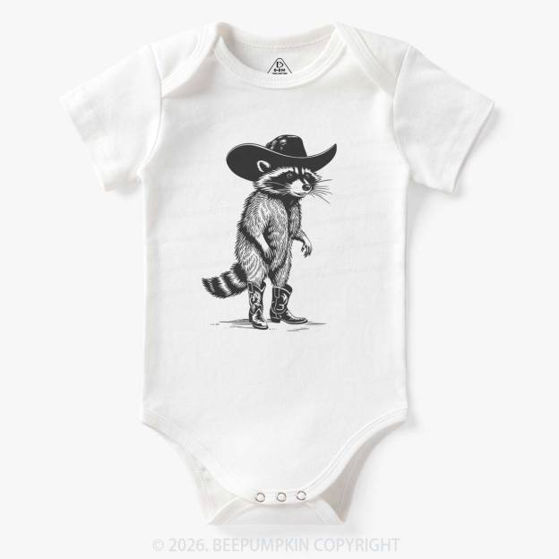 Funny Western Raccoon Cowboy Bodysuit