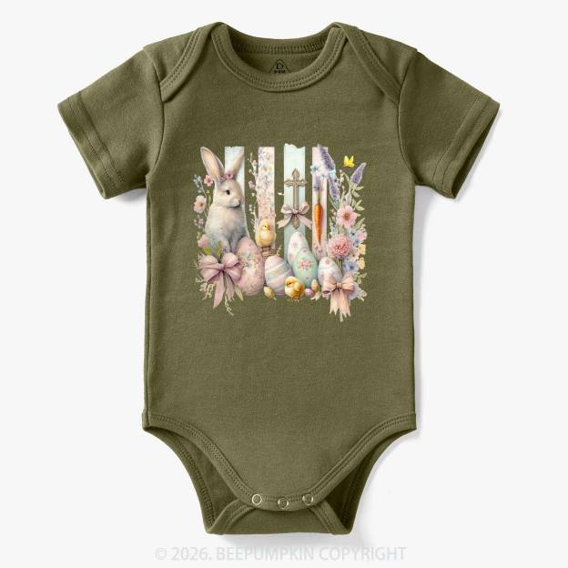 Springtime Faith Bunny Baby Bodysuit