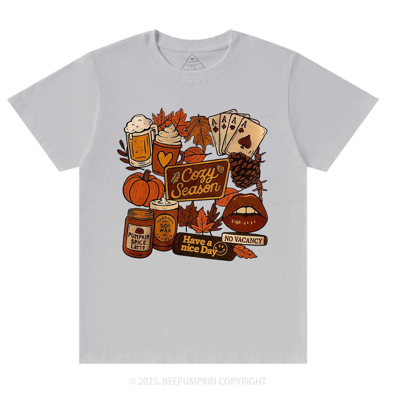 Retro Fall Collage Sublimation T-Shirts Beepumpkin