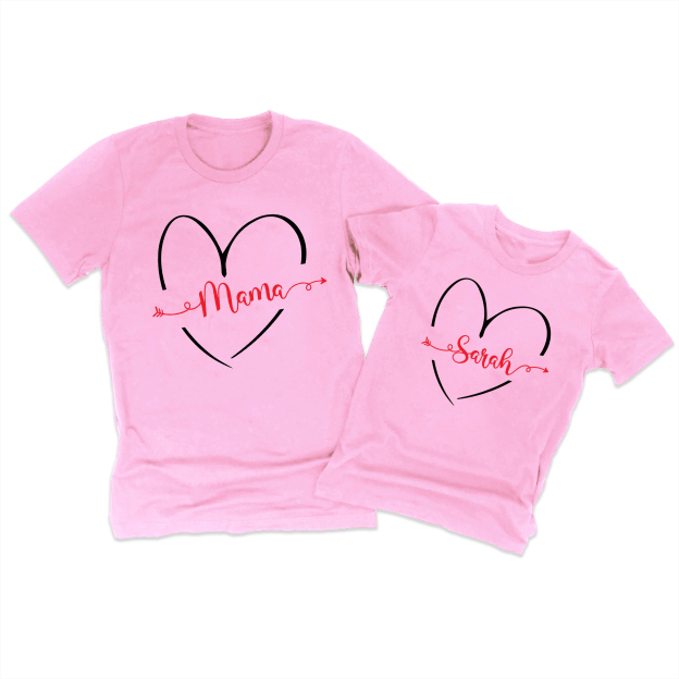 Heart Arrows Valentines Day Family Matching Shirts