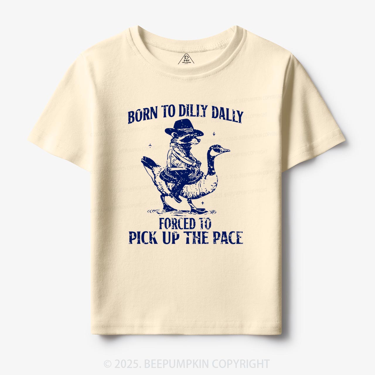 Born To Dilly Dally Retro Racoon Goose Toddler&Kid's Tees Beepumpkin 7