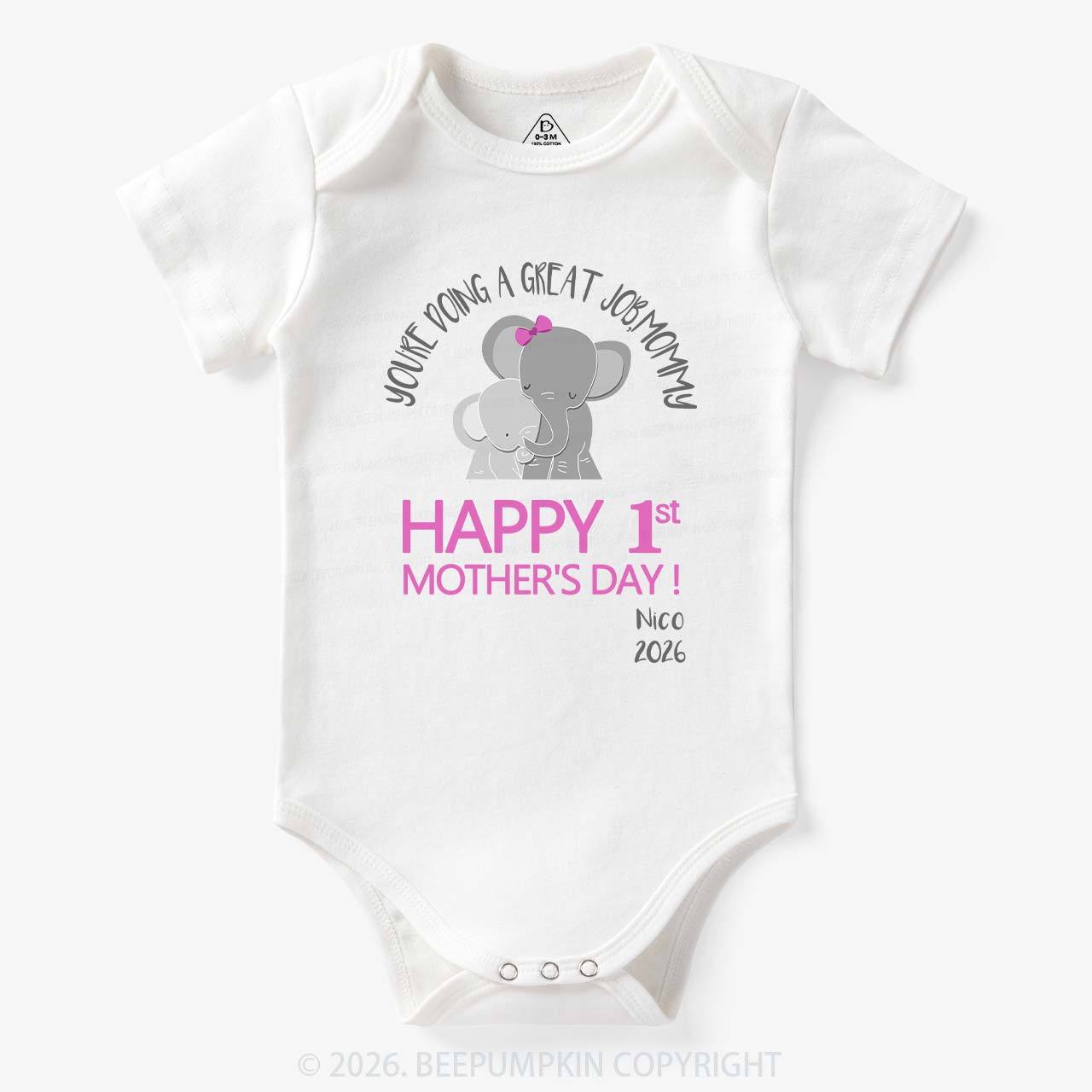 Happy 1st Mother's Day Bodysuit For Baby 