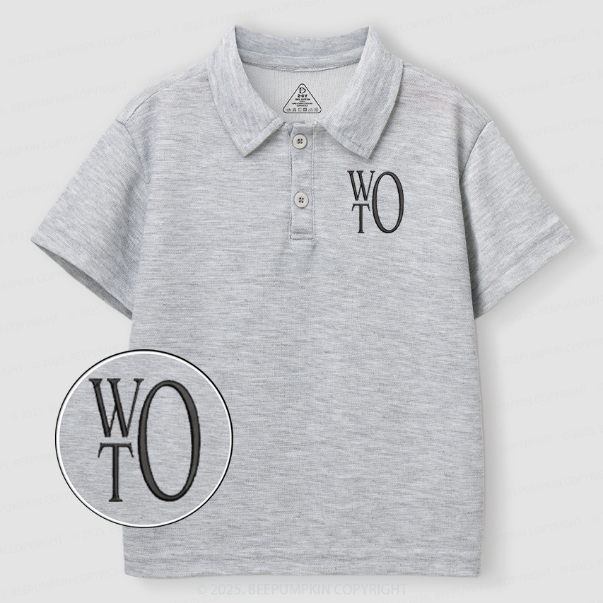 Embroidery Personalized Alphabet Surname Toddler&Kid's Polo Shirt Beepumpkin