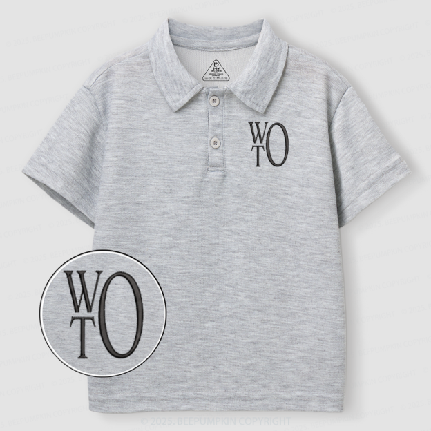 Embroidery Personalized Alphabet Surname Toddler&Kid's Polo Shirt Beepumpkin
