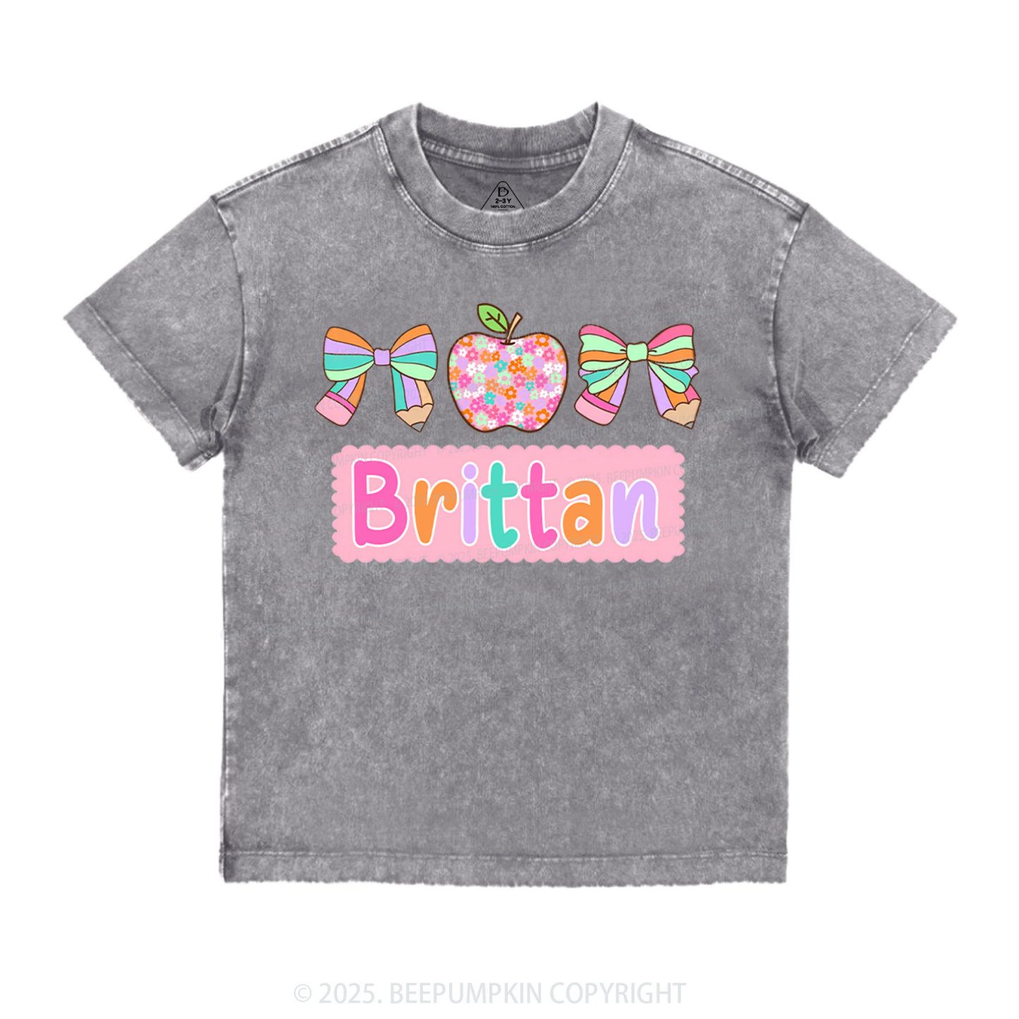 Personalized Pretty Name Toddler&Kids Washed Tees