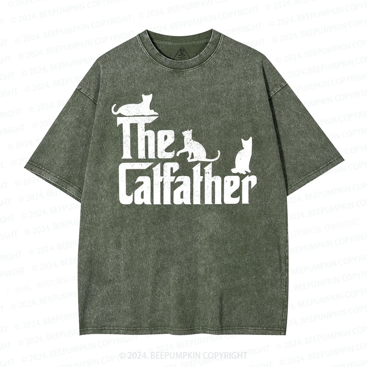 The Original Cat Father Dad Washed T-Shirts 