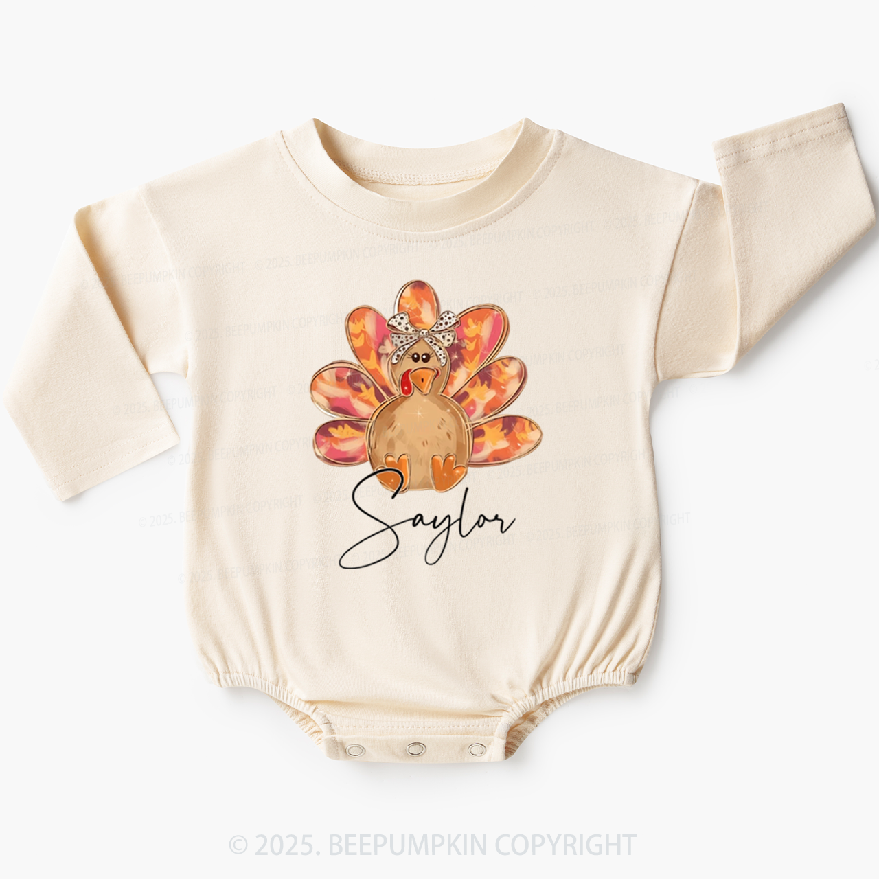 Thanksgiving Turkey Baby Bubble Romper Beepumpkin