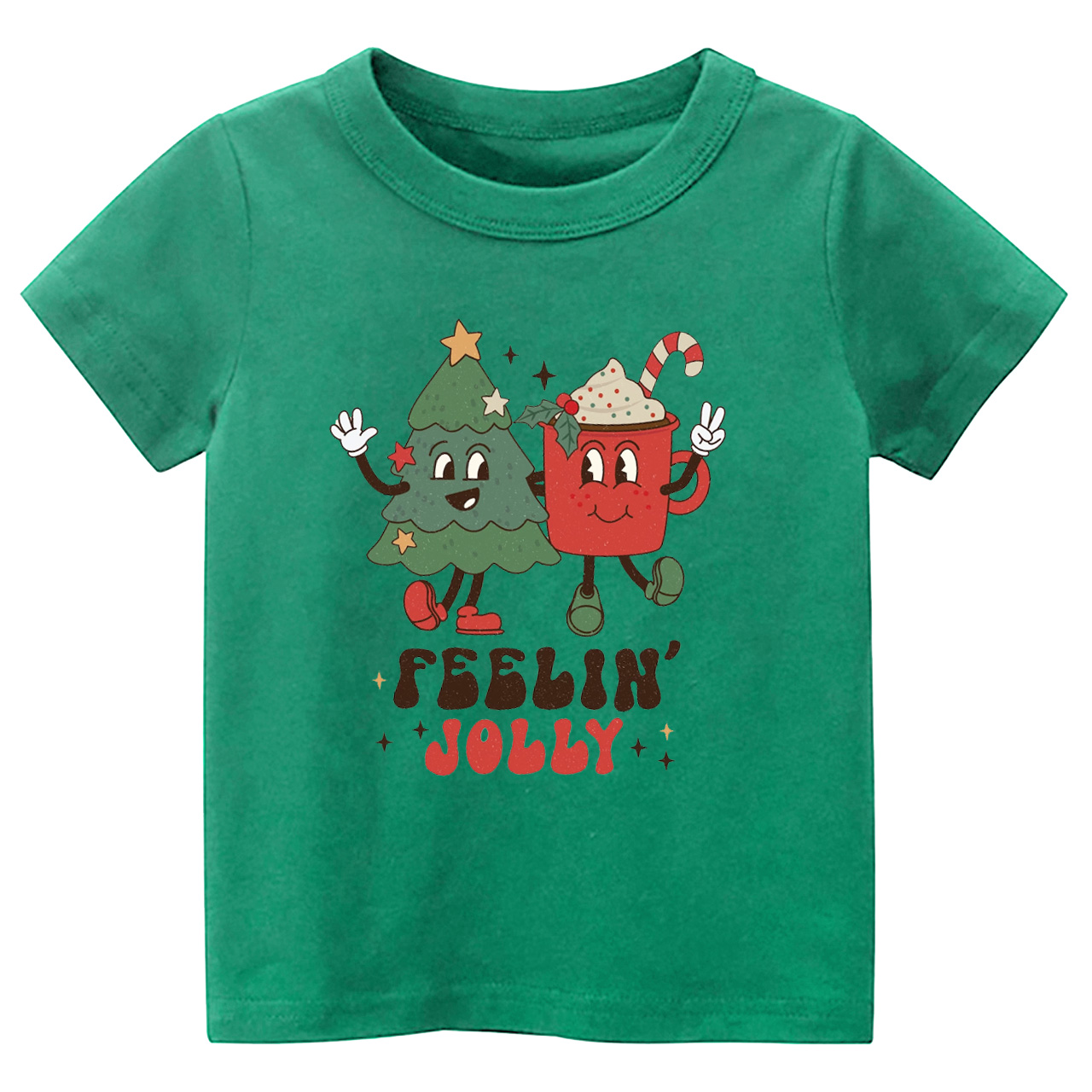 Feelin Jolly Christmas Natural Tees For Kids Beepumpkin