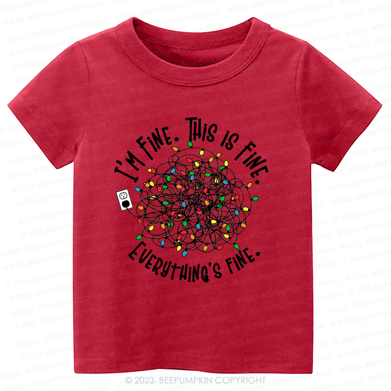Holiday Christmas Lights Tees For Kids Beepumpkin