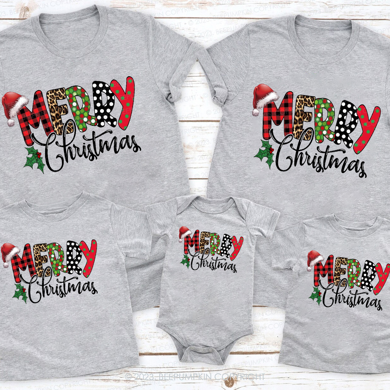 Merry Christmas Buffalo Plaid Love Shirts For Family Beepumpkin