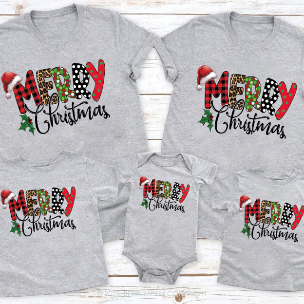 Merry Christmas Buffalo Plaid Love Shirts For Family Beepumpkin