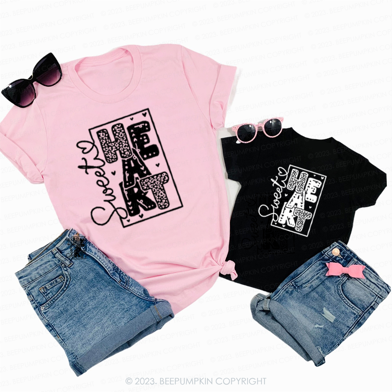 Leopard Sweet Heart Matching Valentine‘s Shirts