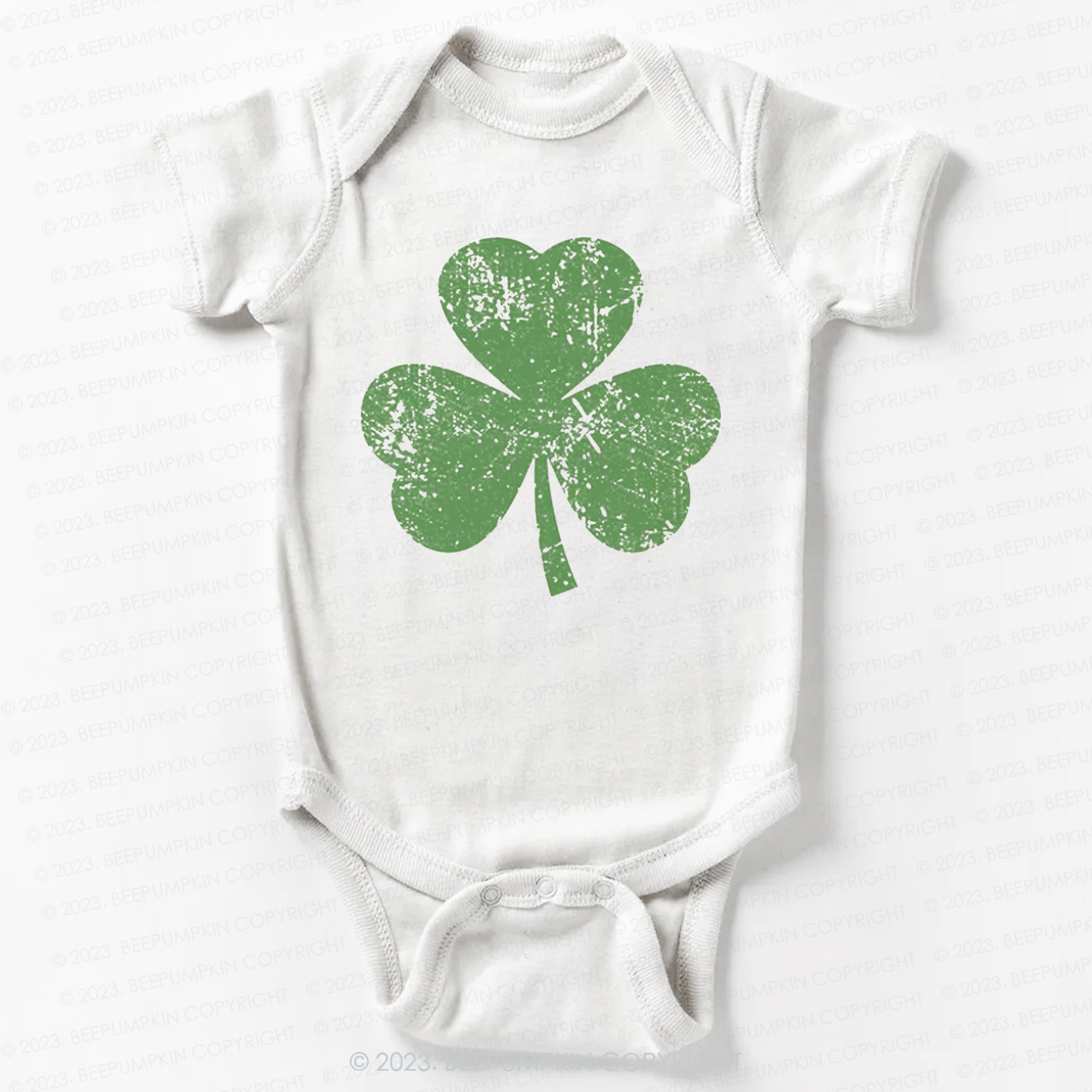 Three Leaves Clover St.Patricks Day Bodysuit For Baby