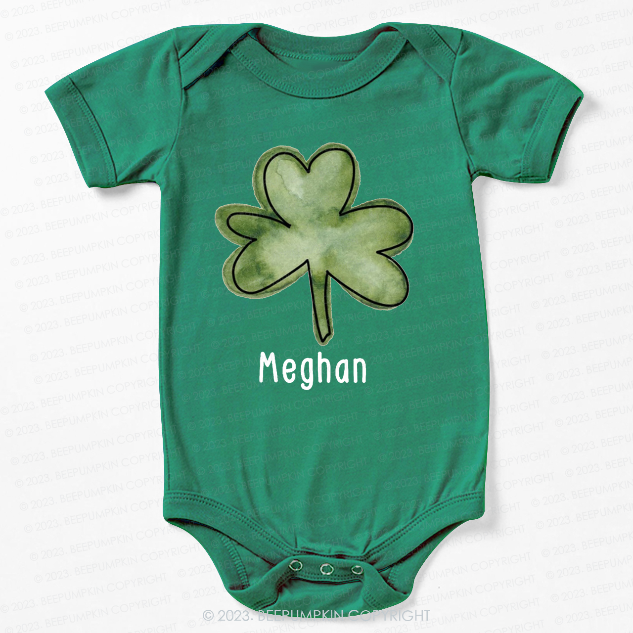 Personalized Shamrock St.Patricks Day Bodysuit For Baby