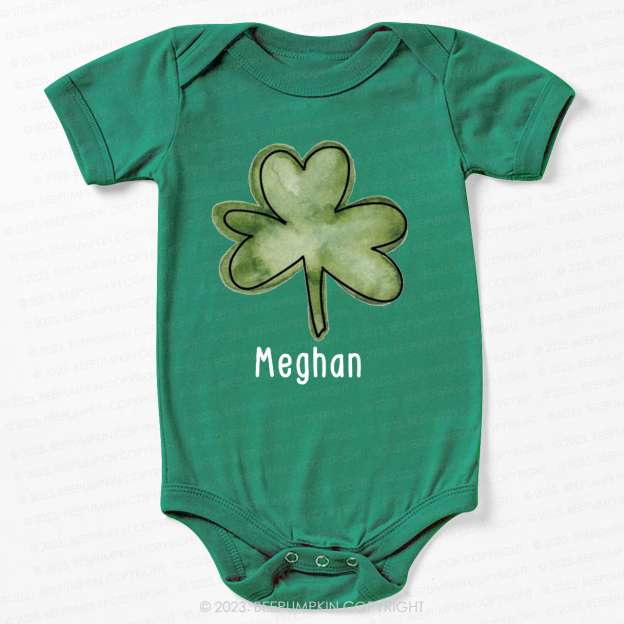 Personalized Shamrock St.Patricks Day Bodysuit For Baby