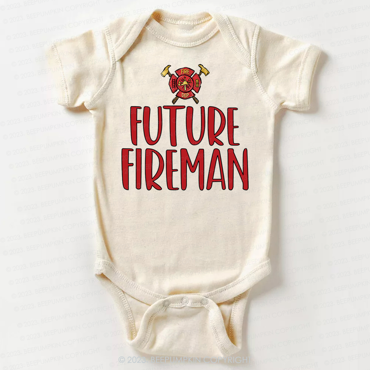 Future Fireman Firetruck Bodysuit For Baby
