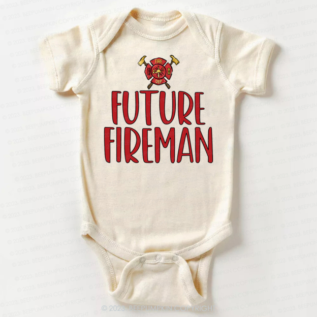 Future Fireman Firetruck Bodysuit For Baby