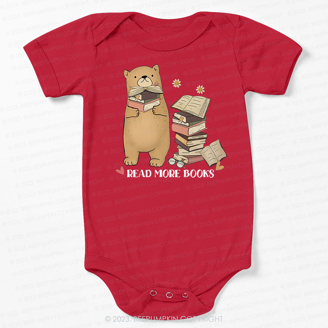 Book Lover Teddy Bear Retro Bodysuit For Baby