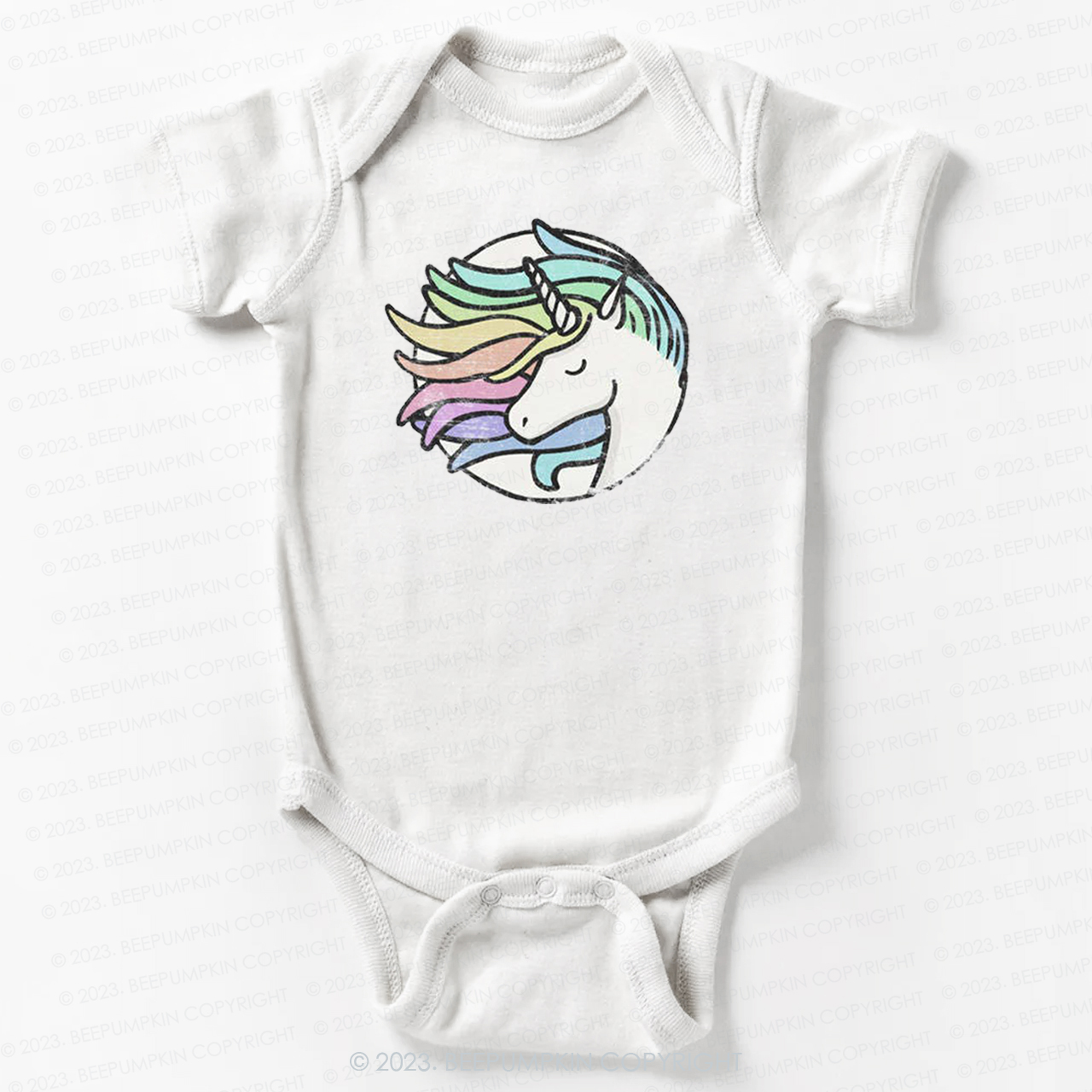 Rainbow Girls Unicorn Bodysuit For Baby