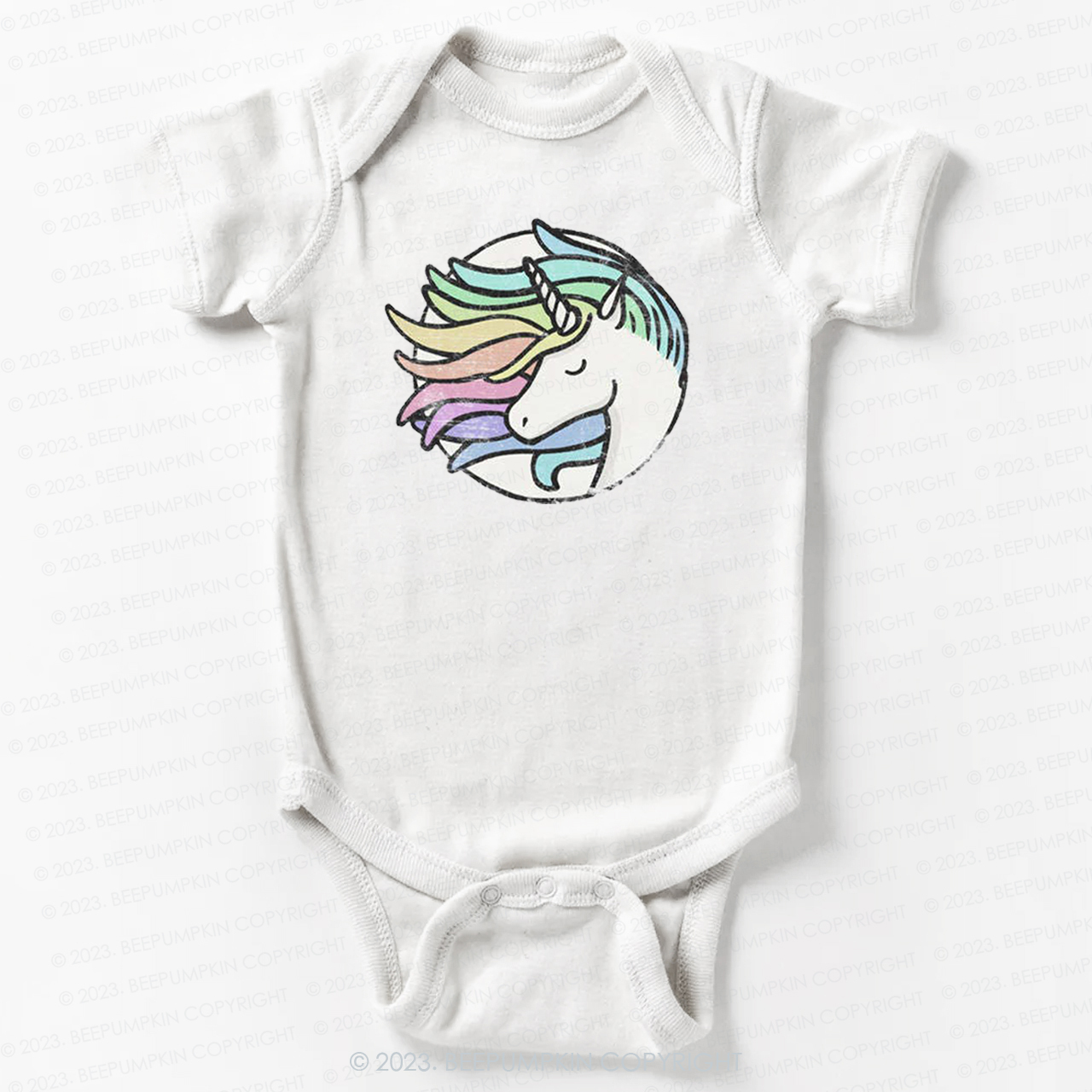 Rainbow Girls Unicorn Bodysuit For Baby