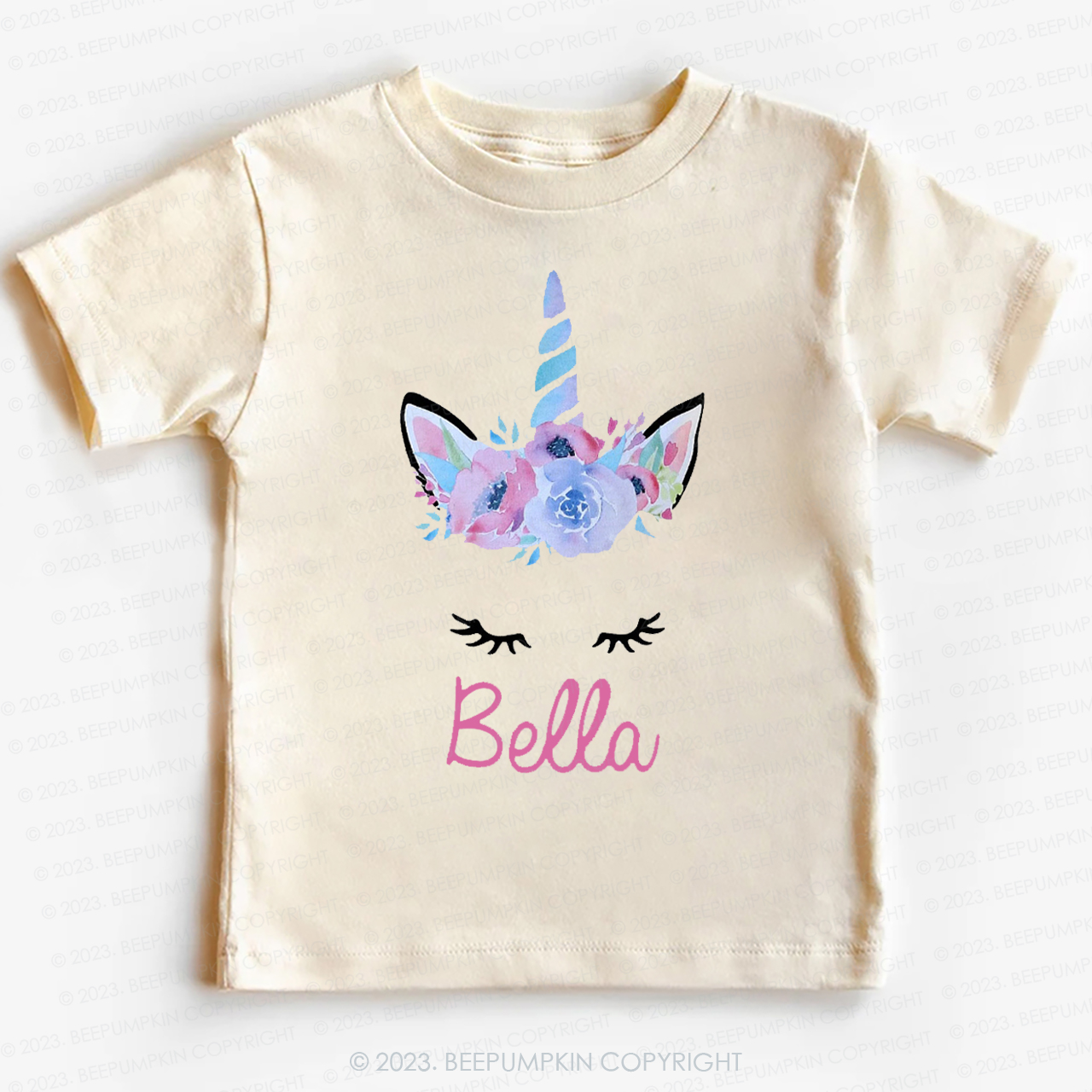  Personalized Unicorn Face Flutter Kids Shirt