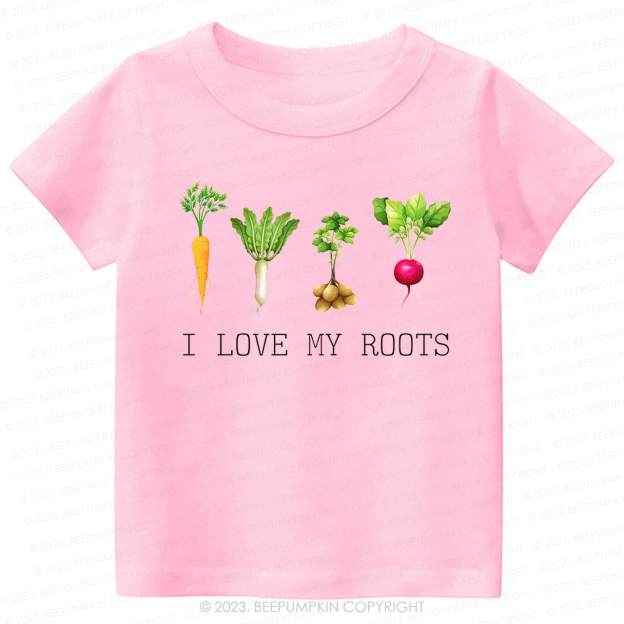 Vegetable I Love My Roots Kids Shirt