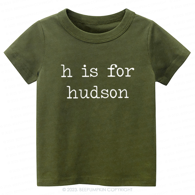 Personalized Vintage Letter Is For Name Toddler Shirt