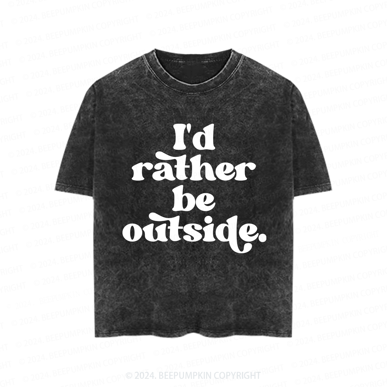 I'd Rather Be Outside Toddler&Kids Washed Tees        