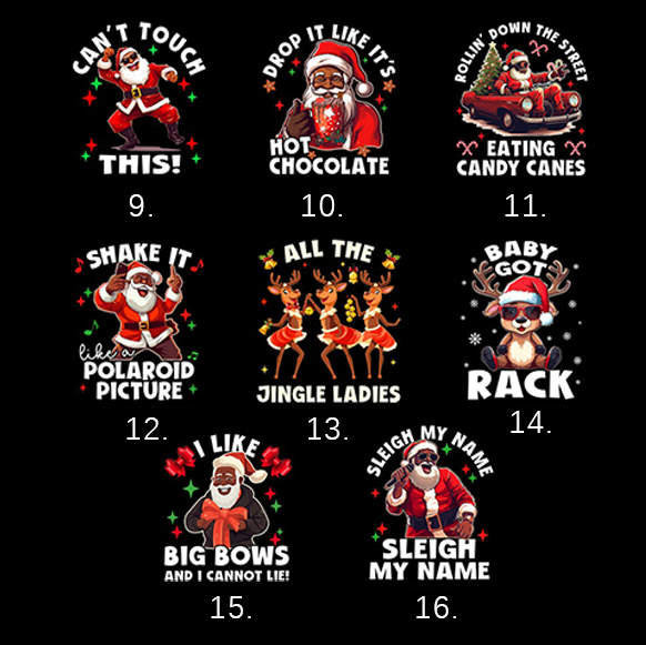 Black Santa Family Christmas Matching Pajamas Beepumpkin