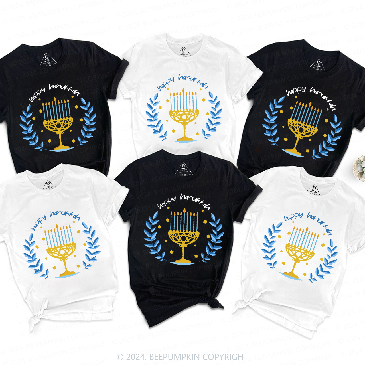 Olive Branch Symbolizes Peace For Hanukkah Family T-Shirts Beepumpkin
