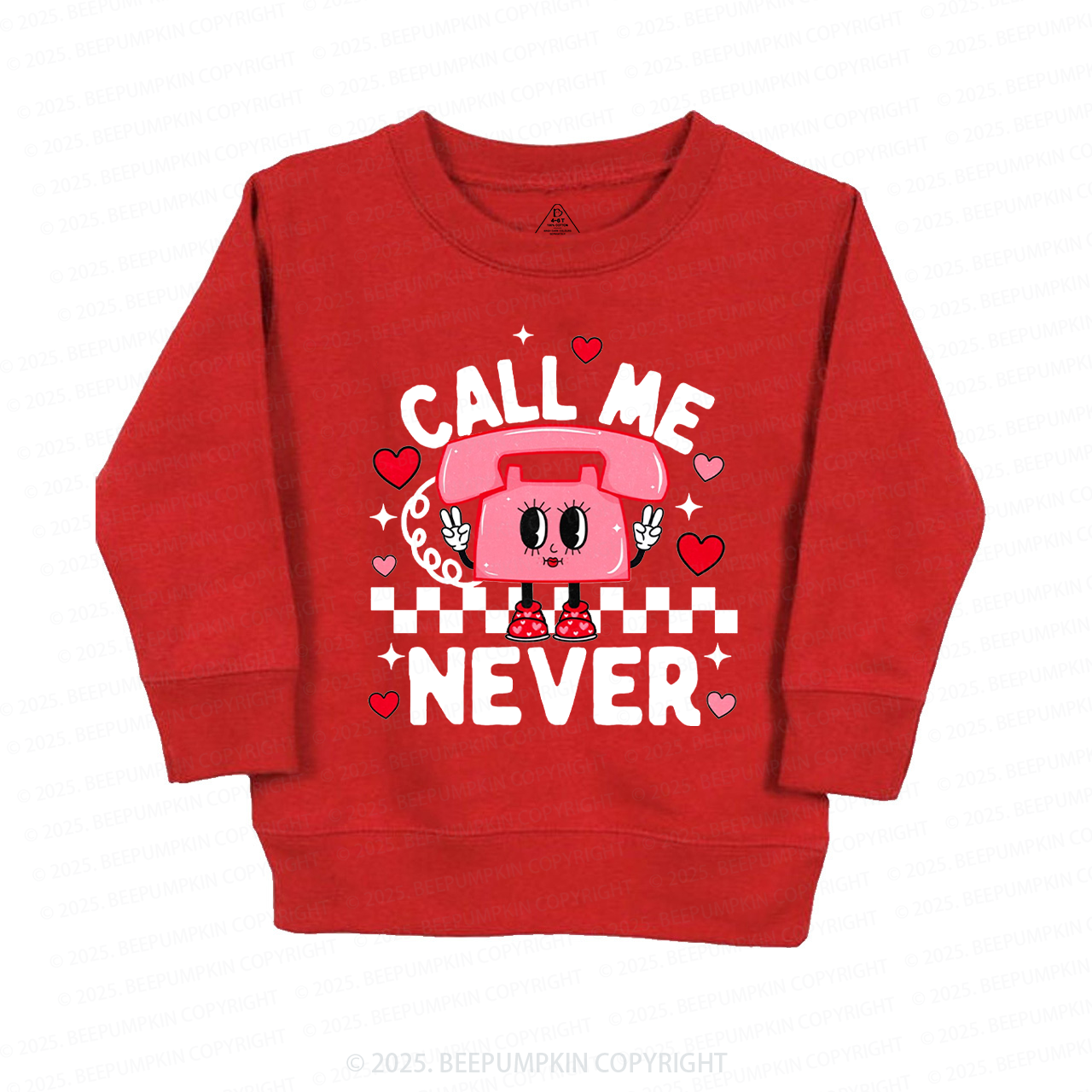 Call Me Never Valentine's Day Kid's Sweatshirt