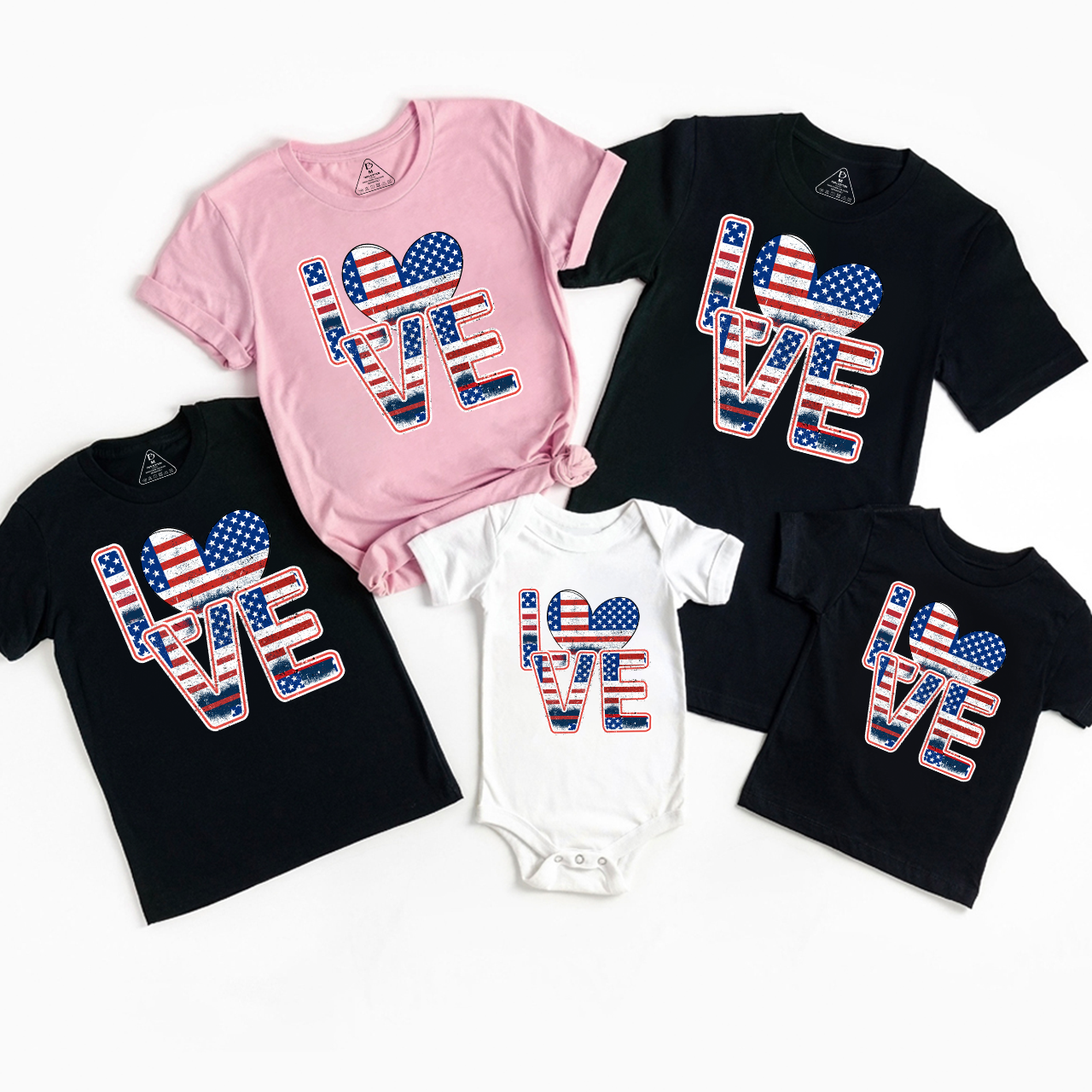 I Love America Classic Independence Day Family Matching Shirts