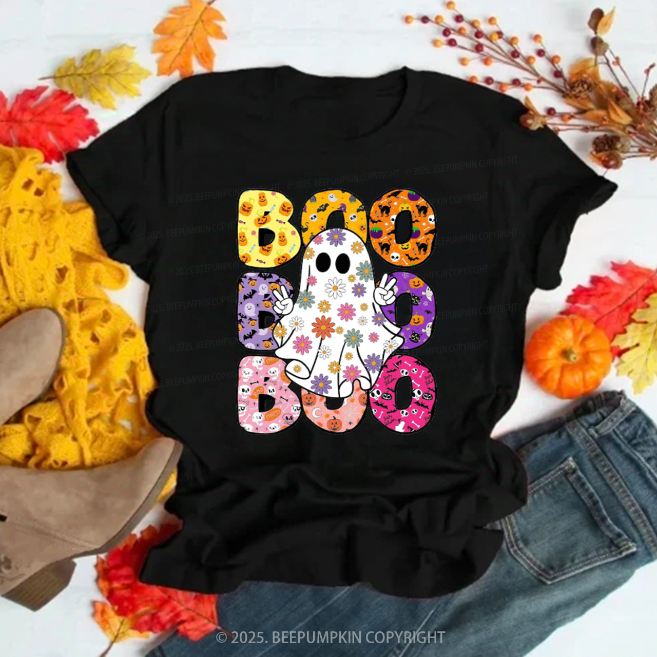 Boo Halloween T-Shirts Beepumpkin 