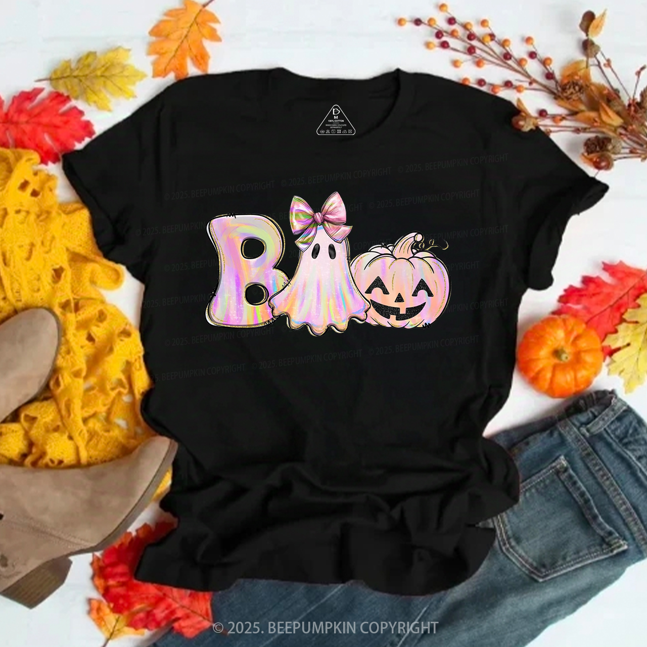 Halloween Iridescent Ghost Pumpkin T-Shirts Beepumpkin