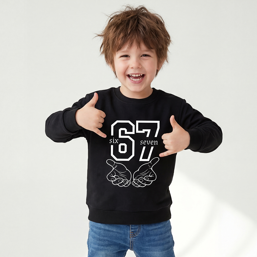 Six Seven Funny Meme Kid's Sweatshirt
