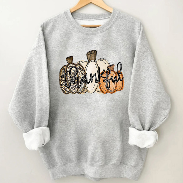 Leopard Pumpkin Fall Sweatshirts For Her
