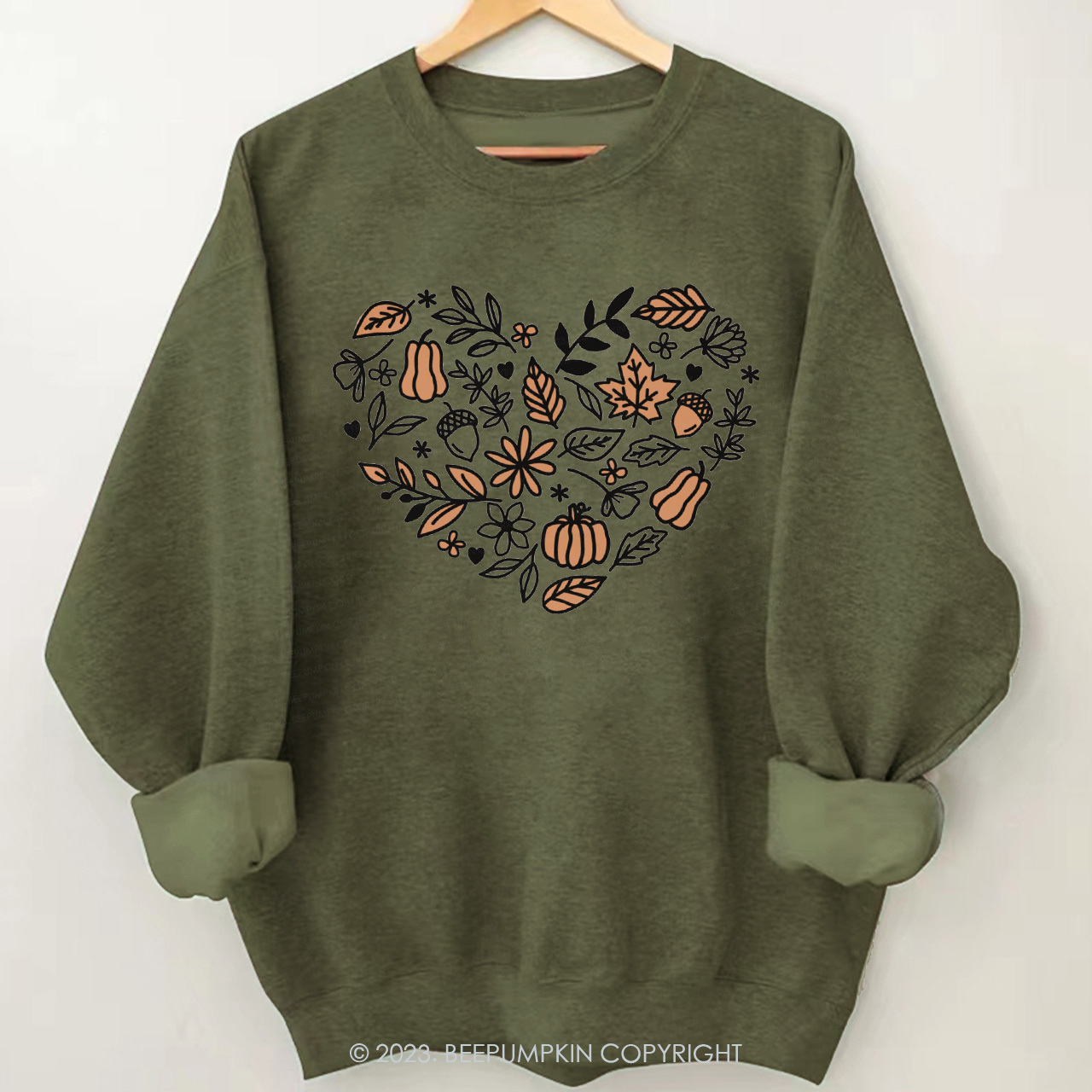 Pumpkin Patch Heart Vintage Fall Sweatshirt