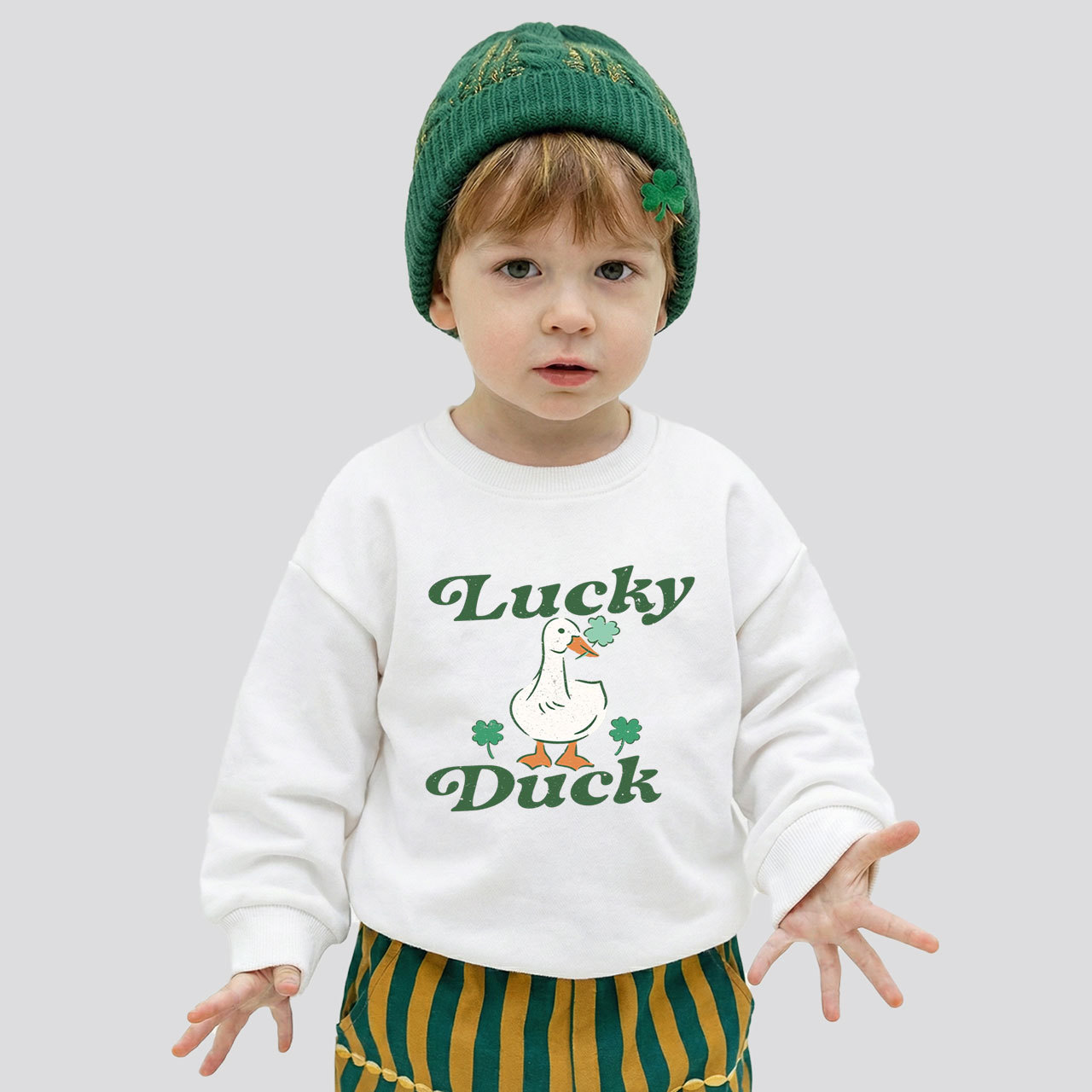 Lucky Duck St Patrick's Day Kid's Sweatshirt