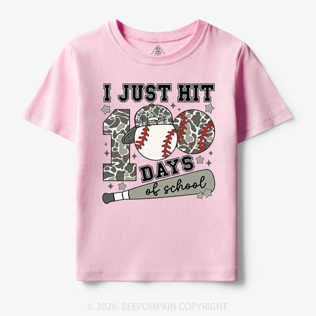 I Just Hit 100 Days Baseball School Toddler&Kid's Tees