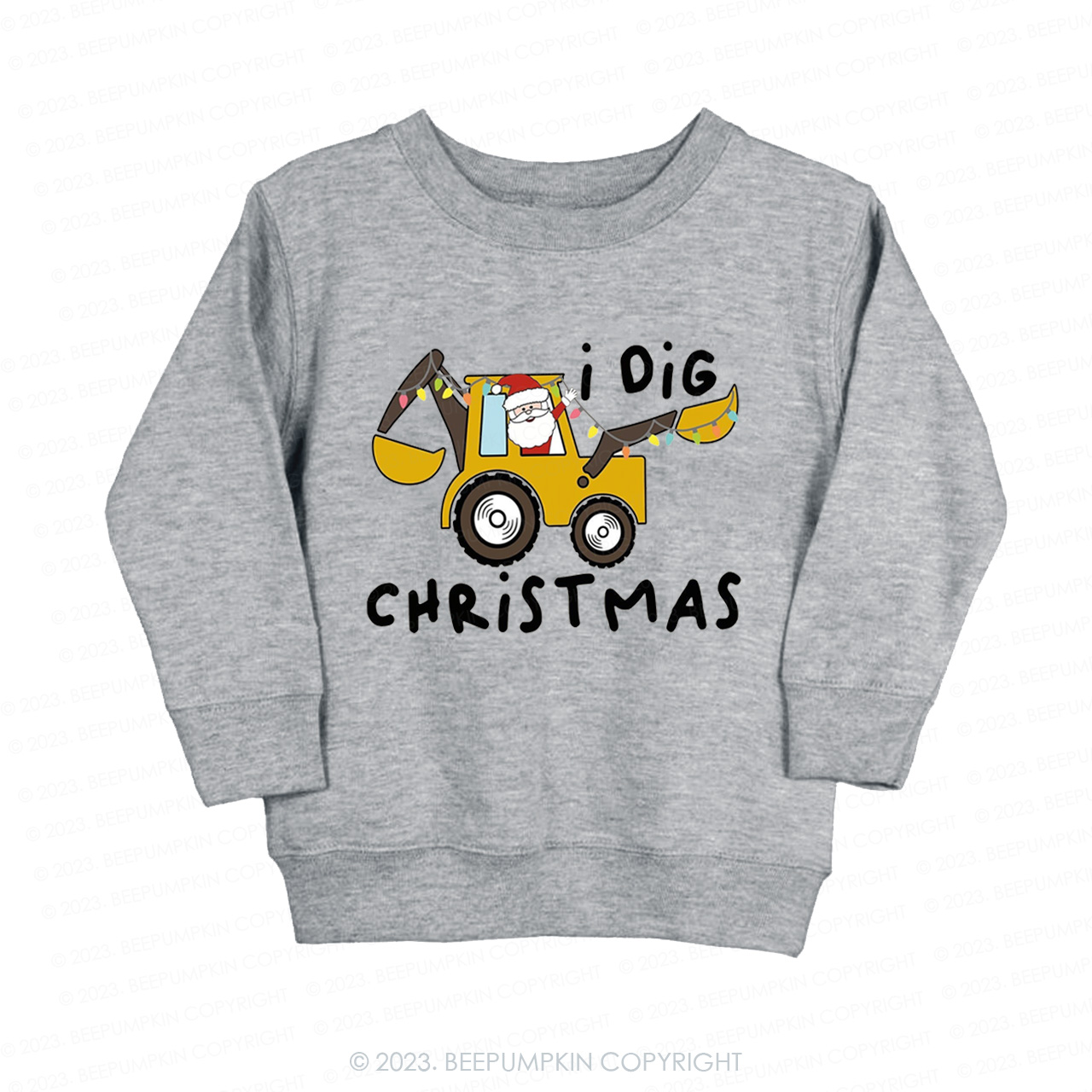 I Dig Christmas Backhoe Heavy Equipment Christmas Kids Sweatshirt