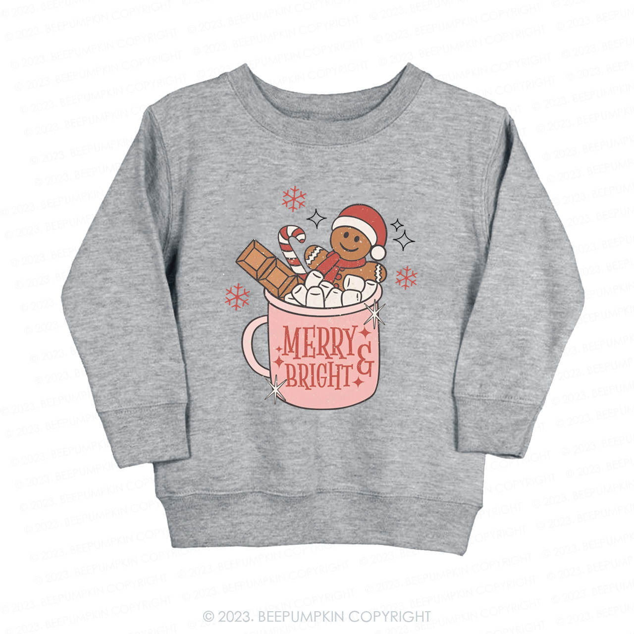 Hot Cocoa and Christmas Movies Christmas Kids Sweatshirt Beepumpkin