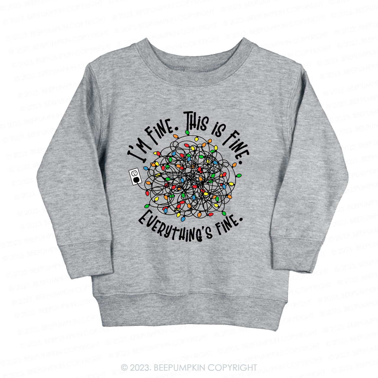 Holiday Christmas Lights Kids Sweatshirt Beepumpkin