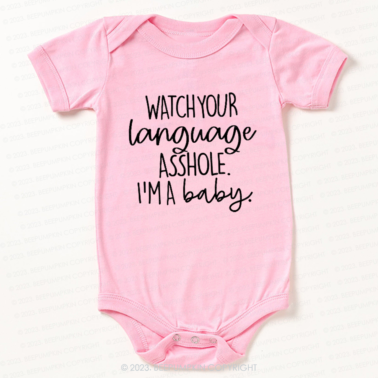 Watch Your Language A**Hole Funny Baby Bodysuit